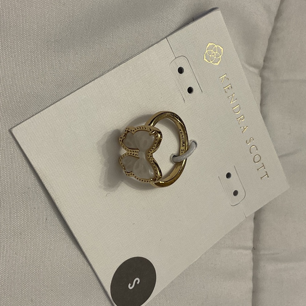 Kendra Scott Gold Ring with White Butterfly